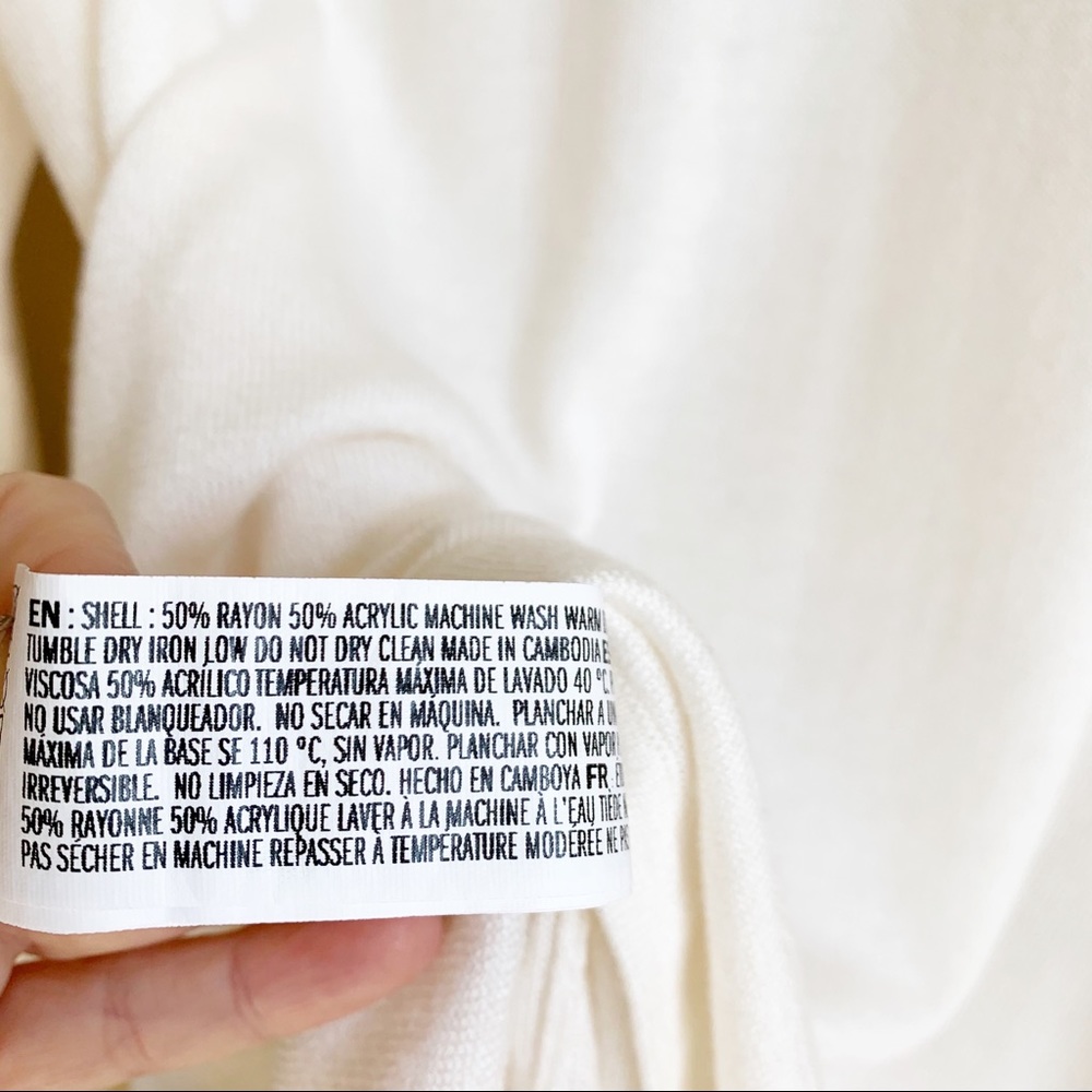FOREVER 21 Cream Lightweight Sweater Long Sleeve M - Picture 7 of 7